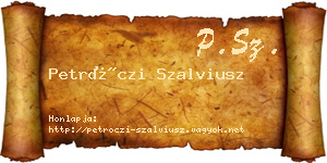 Petróczi Szalviusz névjegykártya